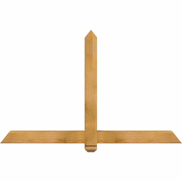 Ekena Millwork Eugene Rough Sawn Timber Gable Bracket, Western Red Cedar, 60"W x 38"H x 4"D x 4"F, 15/12 Pitch GBW060X38X0404EUG00RWR - main